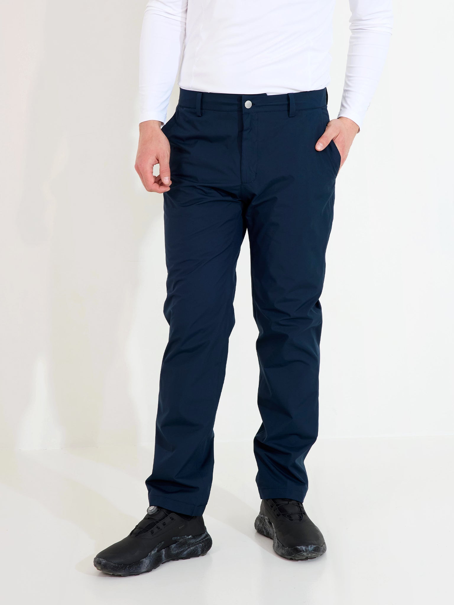 Pantaloni golf waterproof căptușiți bărbați Abacus Links 6074 Navy – detaliu