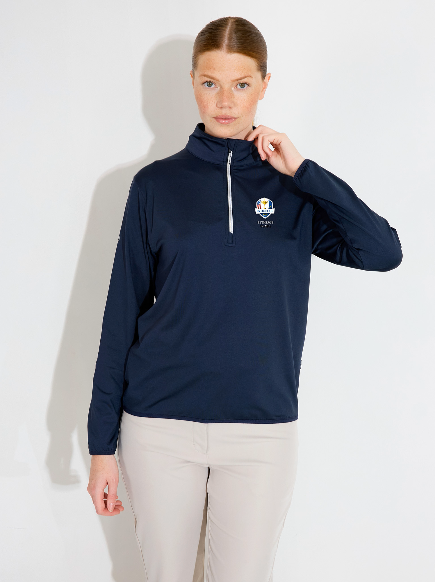 Bluză de golf pentru femei RDC25 Cradoc half zip Navy