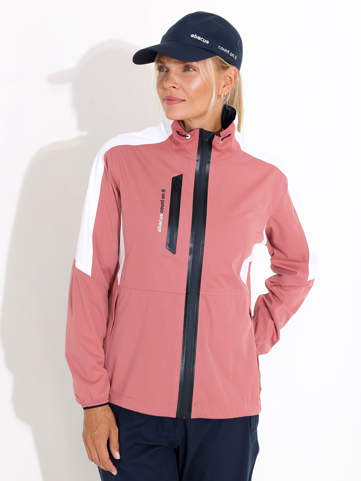Geacă impermeabilă golf femei Abacus Bounce 2080 Dusty Rose – detaliu