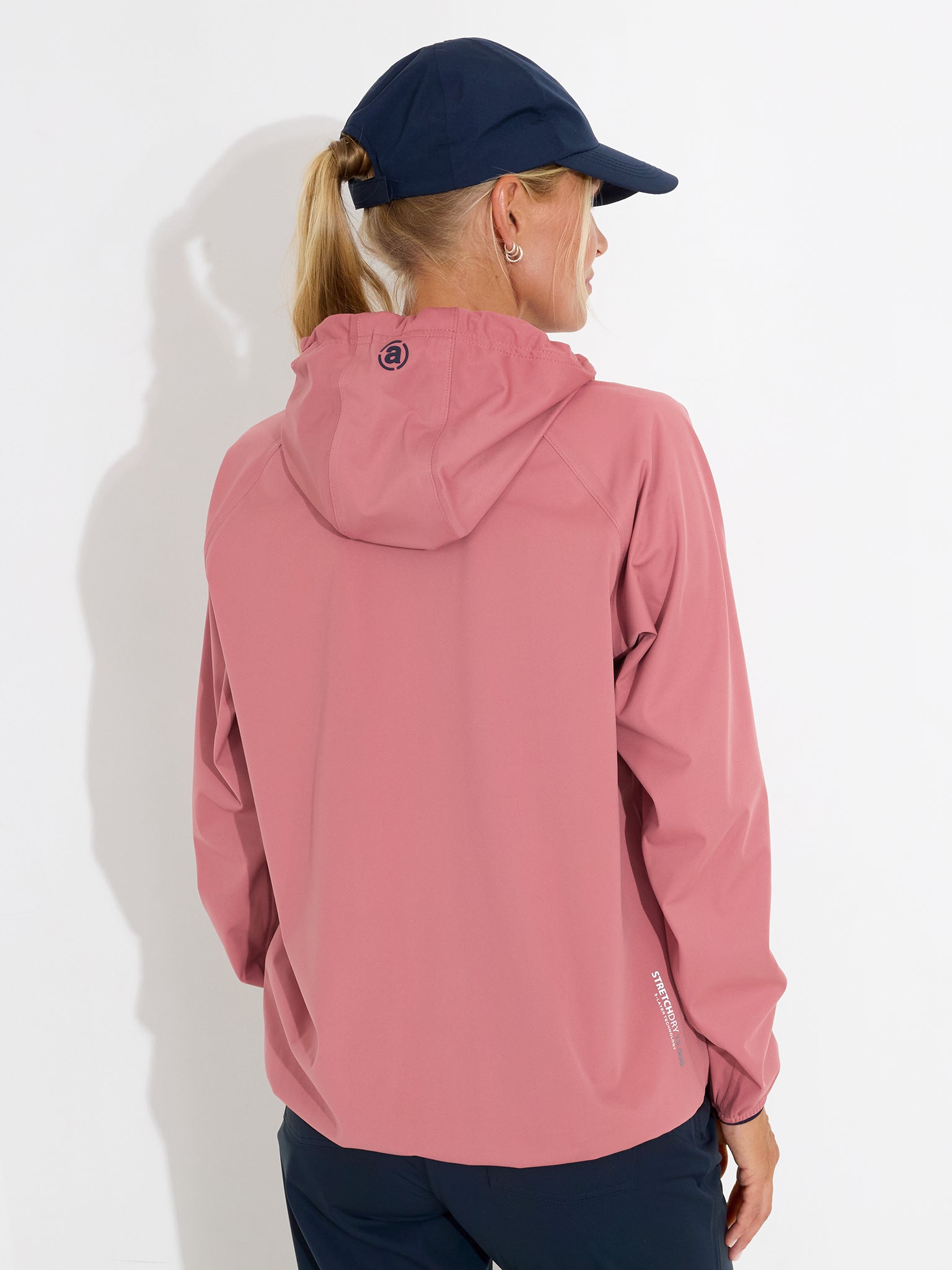 Hanorac impermeabil golf femei Abacus Bounce 2084 Dusty Rose – detaliu