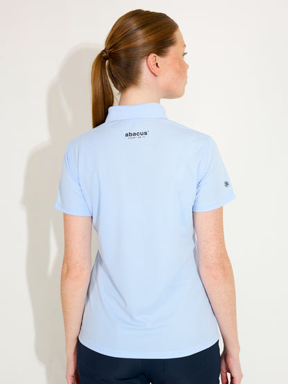 Tricou golf polo femei Abacus Cray DryCool 2724 Albastru Deschis – detaliu guler