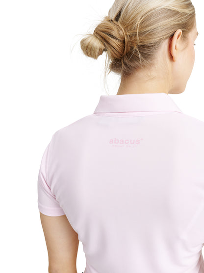 Tricou golf polo femei Abacus Cray DryCool 2724 Roz Deschis – detaliu guler