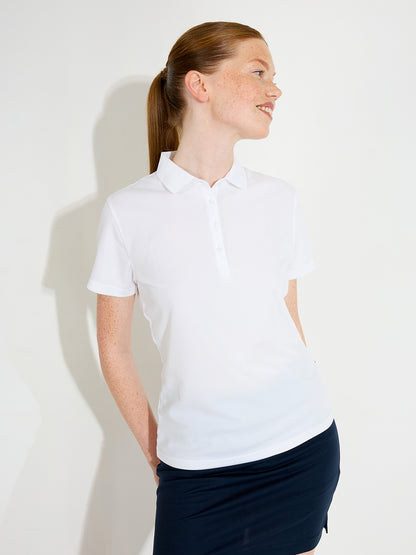Tricou golf polo femei Abacus Cray DryCool 2724 Alb – pe model