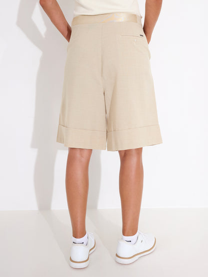 Pantaloni scurți golf femei Abacus Fortrose 2884 Lt Sand – detaliu