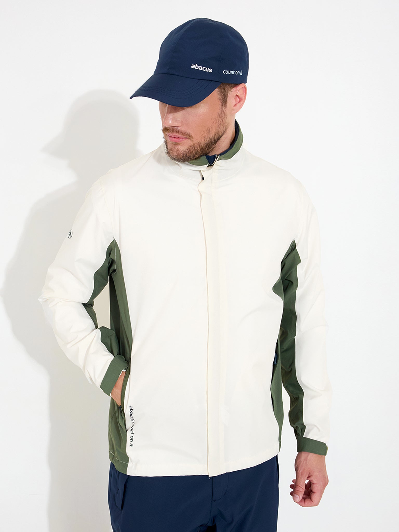 Geacă impermeabilă golf bărbați Abacus Links 6073 Clam – pe model