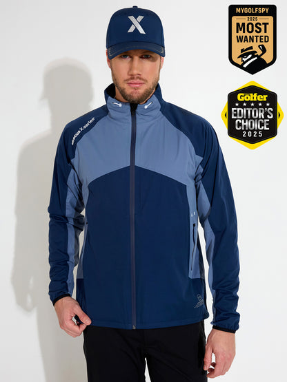 Geacă impermeabilă golf bărbați Abacus Pitch 6040 Dusty Blue – detaliu