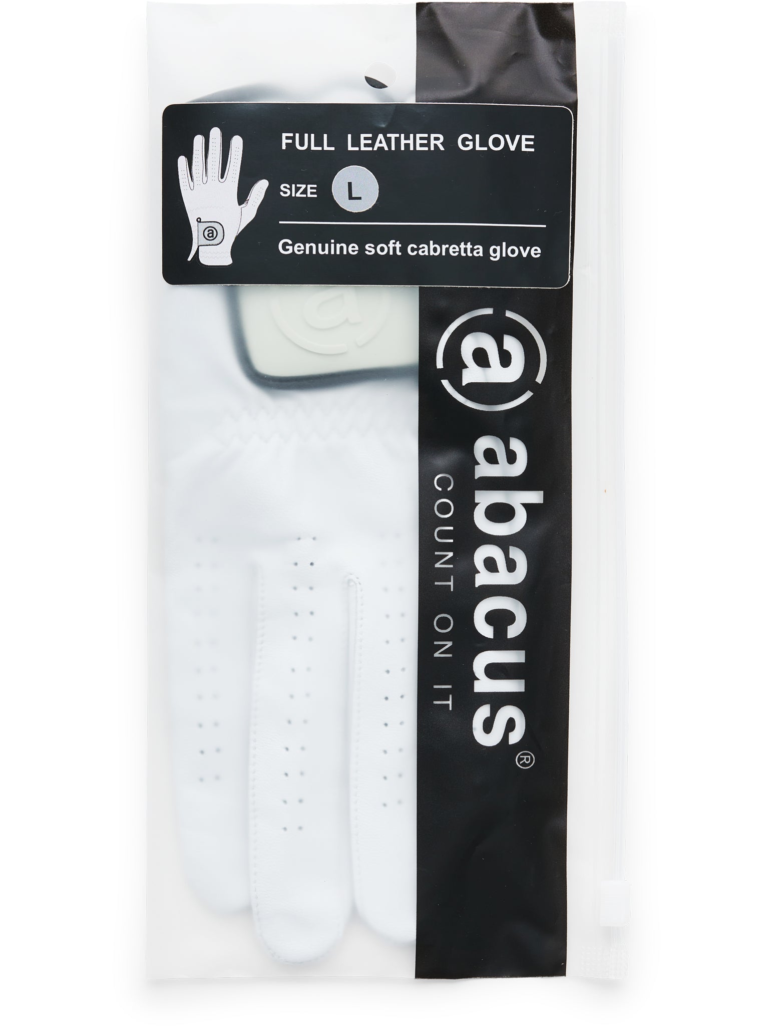 Mănușă golf bărbați Abacus Full Leather White — piele naturală durabilitate maximă